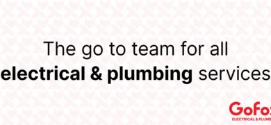 How to Join an Electrical and Plumbing Franchise illustrated with a GoFox branded banner displaying the text “The go to team for all electrical and plumbing services” and the GoFox Electrical and Plumbing logo.