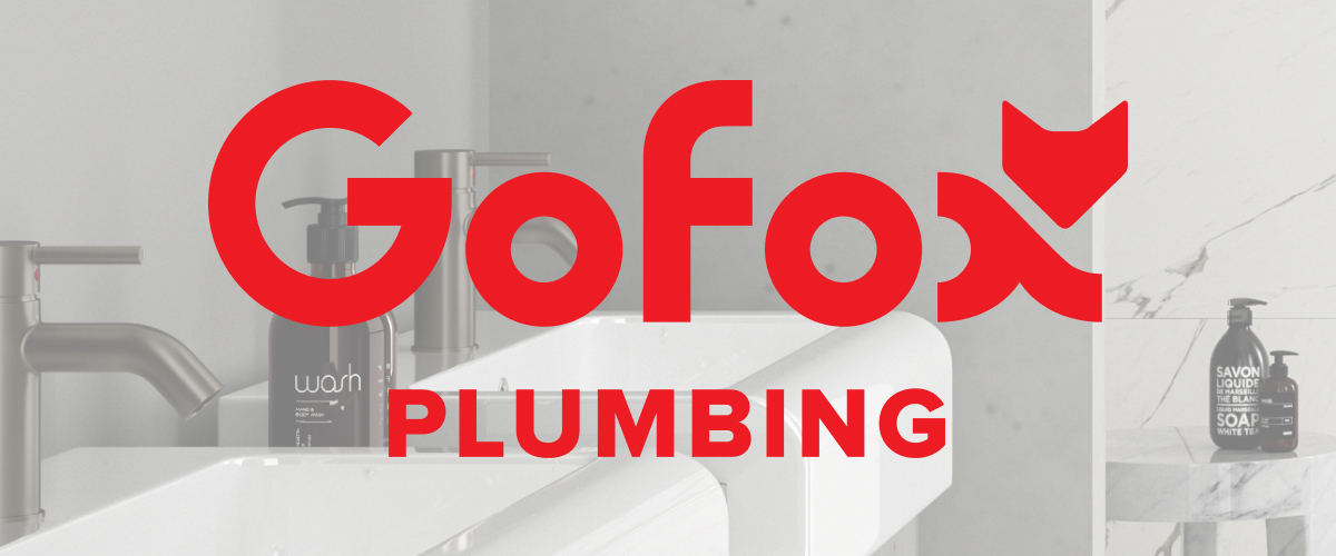 Low water pressure plumbing services by GoFox Plumbing, showing a bathroom sink and tap with the GoFox Plumbing logo over the image.