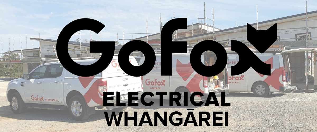 Best Electrician Whangārei GoFox Electrical branded service vehicles on-site at a residential construction project in Whangārei.