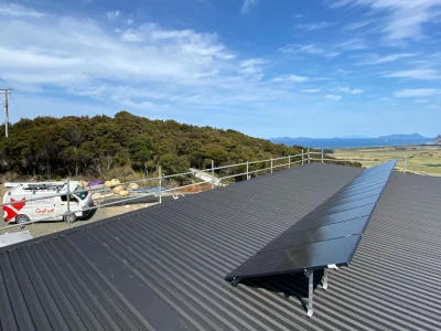 PV Solar installation with GoFox vehicle in background