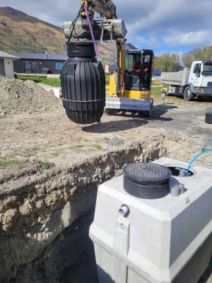Installation of waster water system in progress